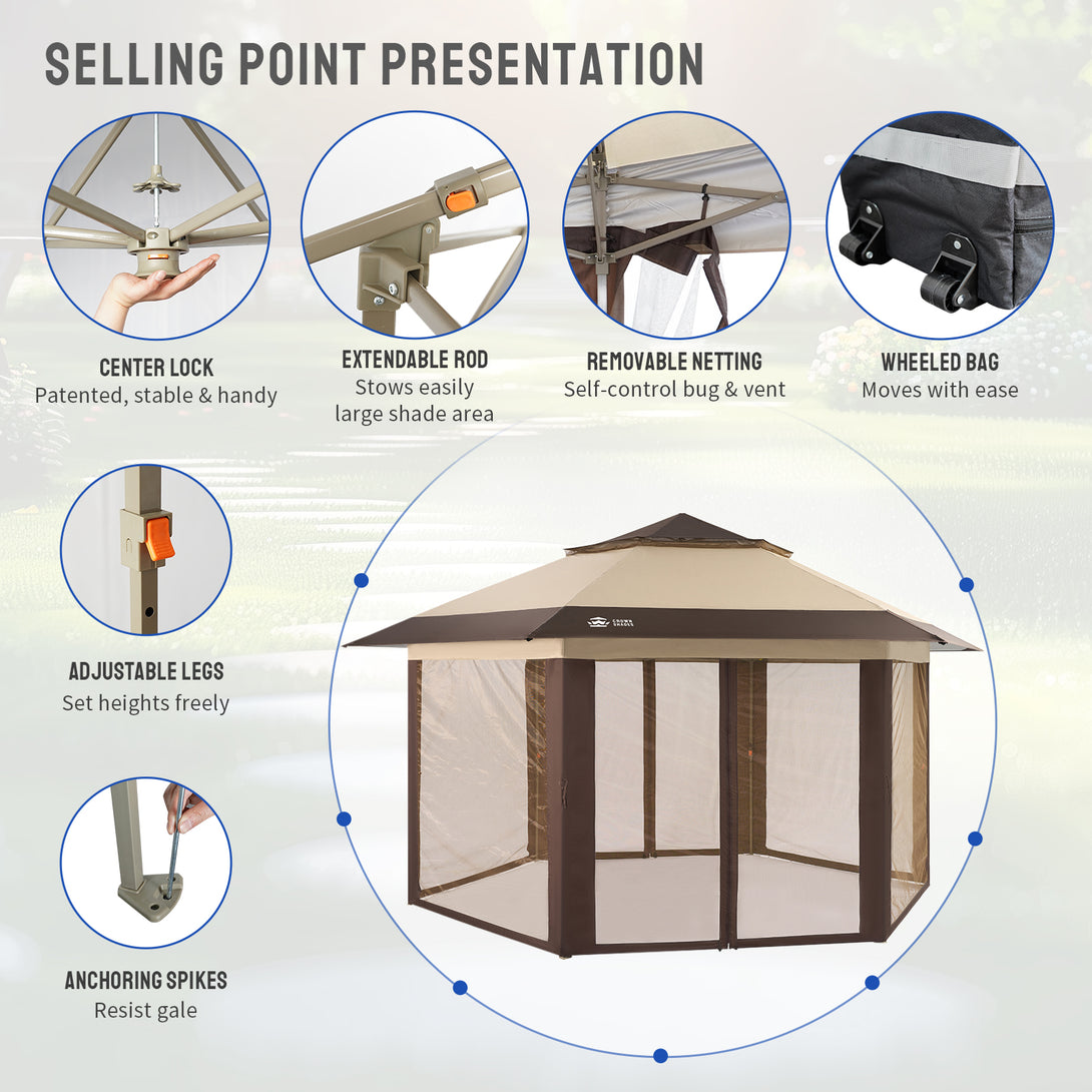 12x12 Pop Up Gazebo with Mosquito Nettings