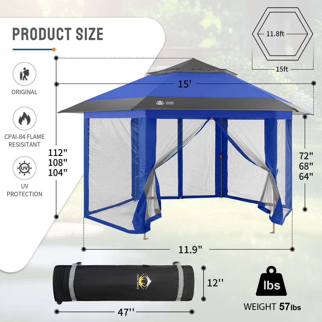 12x12 Pop Up Gazebo with Mosquito Nettings