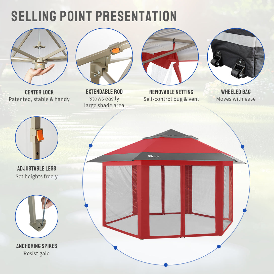 12x12 Pop Up Gazebo with Mosquito Nettings