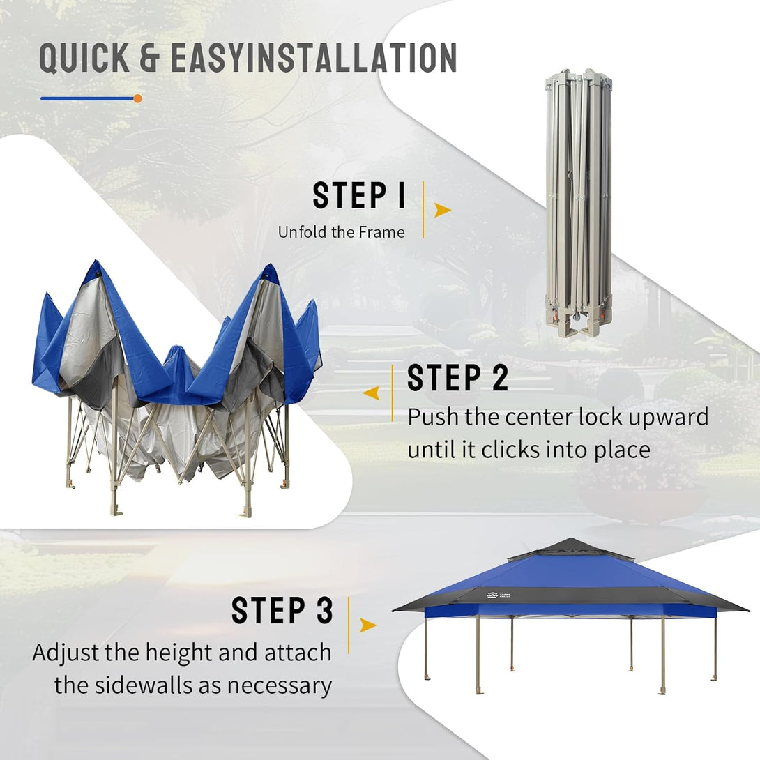 13x13 Pop Up Gazebo - 6-Sided Canopy Tent with Mosquito Netting