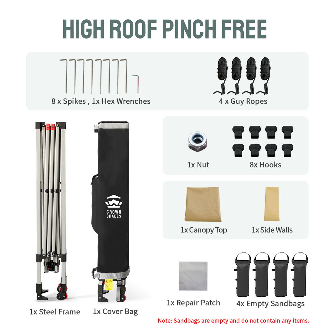 Tente pliante 8x8 avec 1 paroi latérale - Montage One Push CenterLOK™