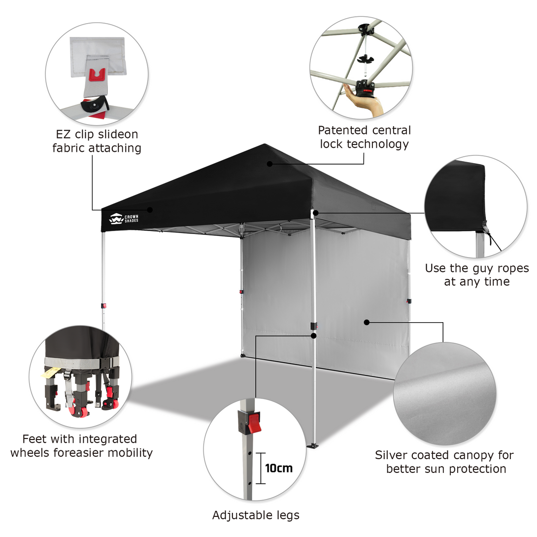 Tente pliante 8x8 avec 1 paroi latérale - Montage One Push CenterLOK™