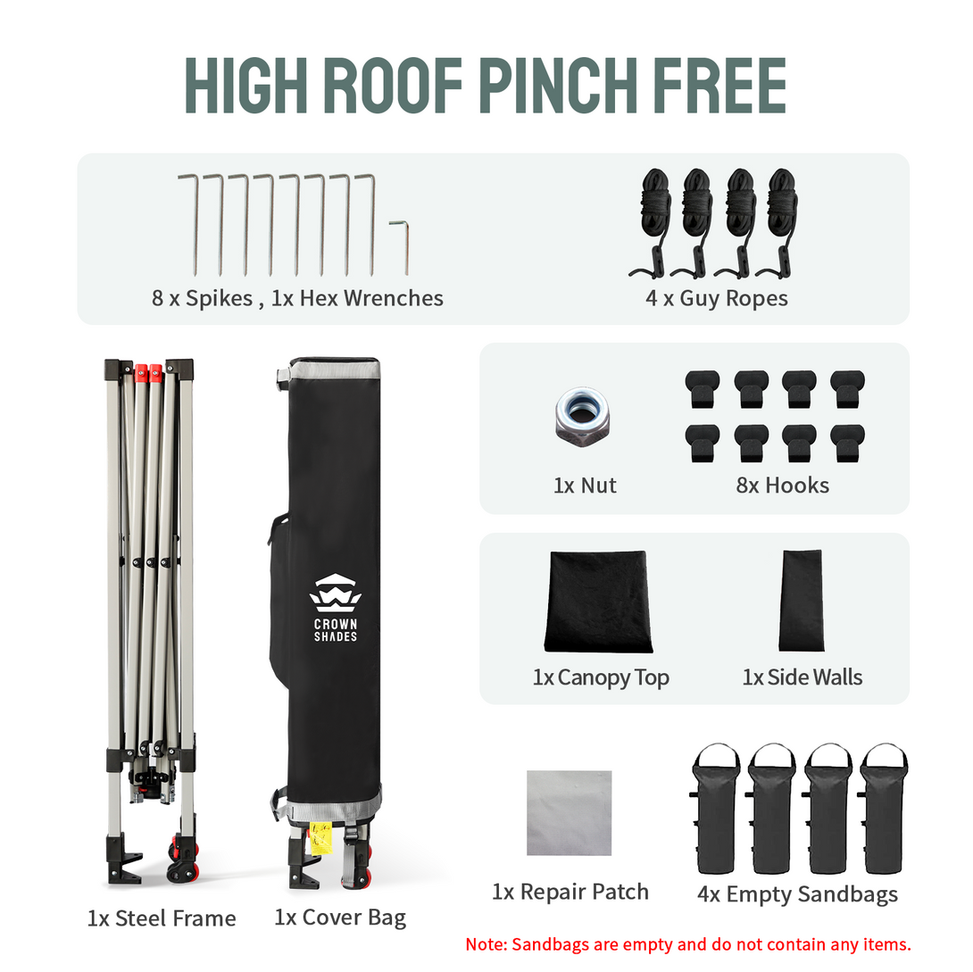 Tente pliante 8x8 avec 1 paroi latérale - Montage One Push CenterLOK™