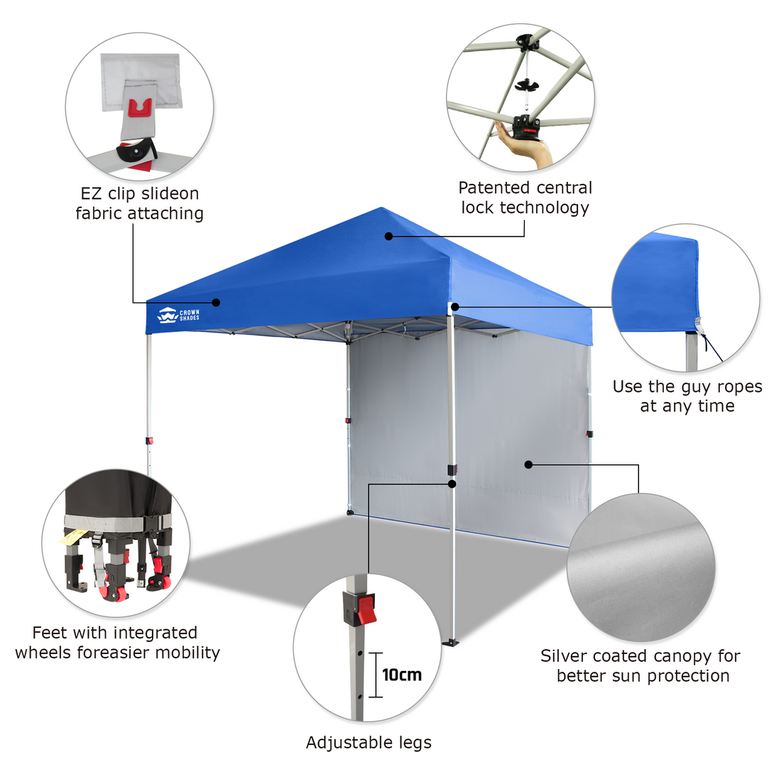 Tente pliante 8x8 avec 1 paroi latérale - Montage One Push CenterLOK™