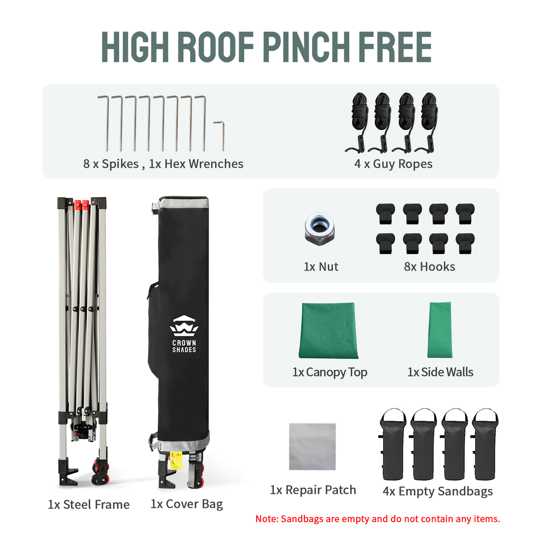 Tente pliante 8x8 avec 1 paroi latérale - Montage One Push CenterLOK™