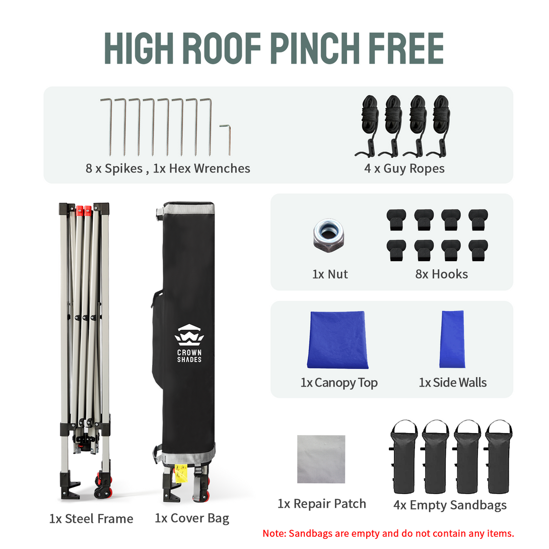 Tente pliante 8x8 avec 1 paroi latérale - Montage One Push CenterLOK™