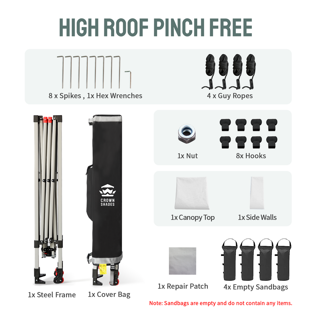 Tente pliante 8x8 avec 1 paroi latérale - Montage One Push CenterLOK™