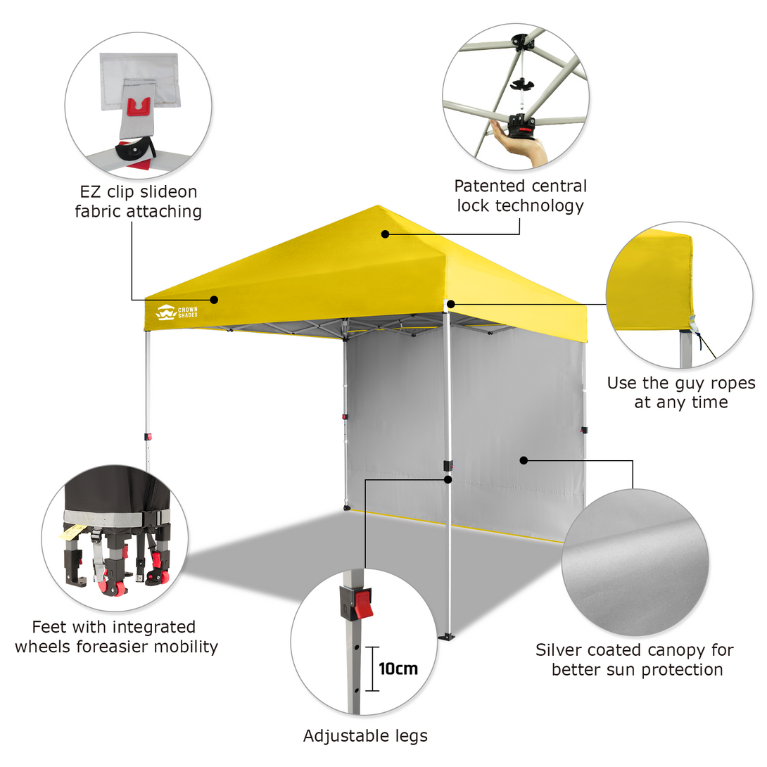 Tente pliante 8x8 avec 1 paroi latérale - Montage One Push CenterLOK™
