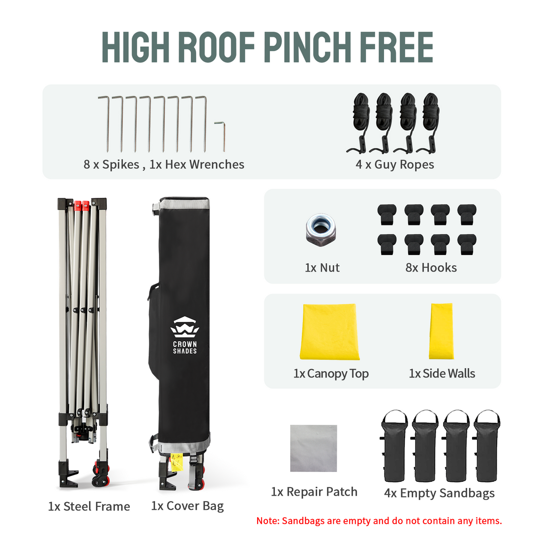 Tente pliante 8x8 avec 1 paroi latérale - Montage One Push CenterLOK™