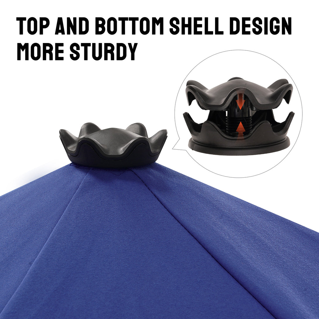 Parasol de patio auto-inclinable de 9 pieds - Connexion de bord brevetée à 45° avec tissu en oléfine