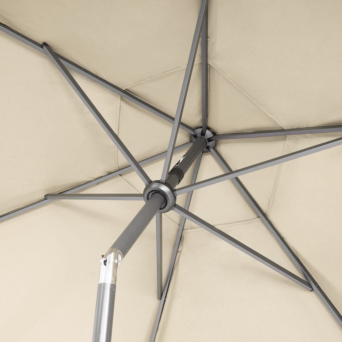 Ombrellone da Patio Antivento da 9 Ft – Inclinazione a Pulsante a 30° con Poliestere Durevole