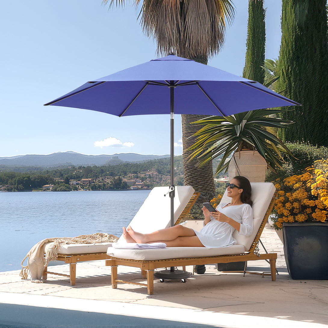 Ombrellone da Patio Antivento da 9 Ft – Inclinazione a Pulsante a 30° con Poliestere Durevole