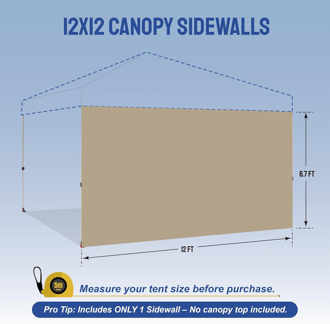 SunWall argenté pour auvent pliant 12x12
