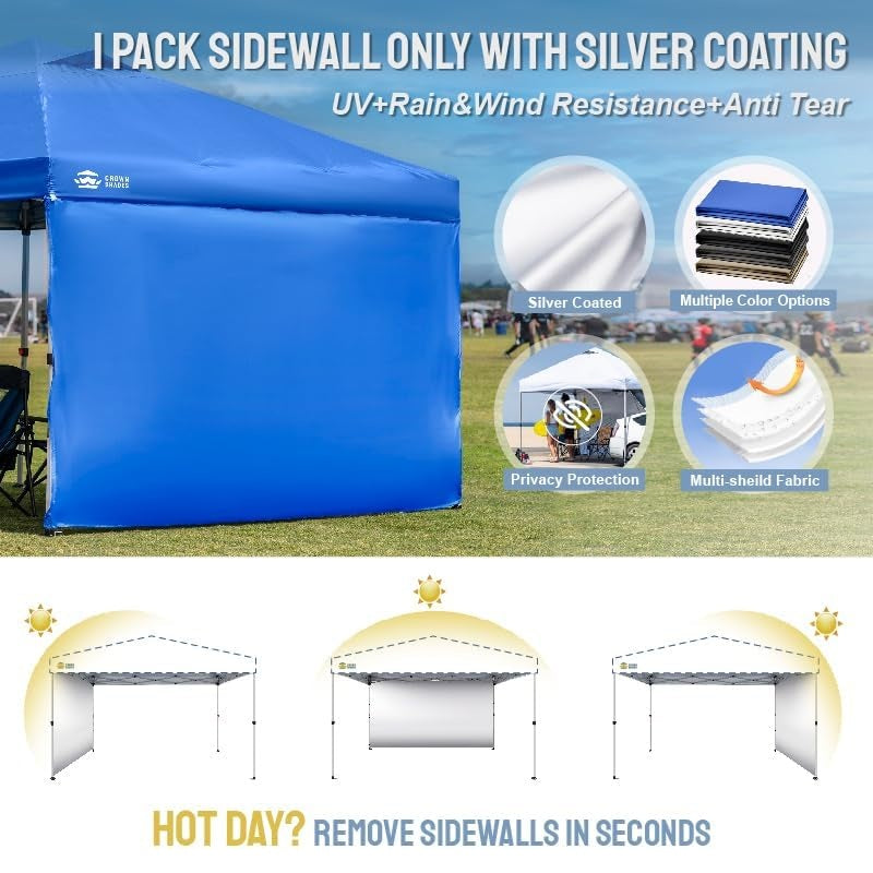 SunWall argenté pour auvent pliant 12x12