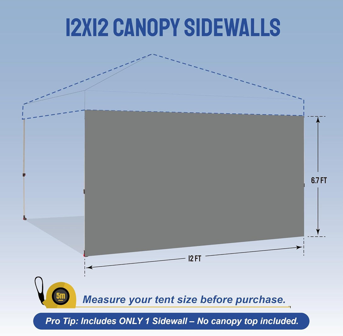 SunWall argenté pour auvent pliant 12x12