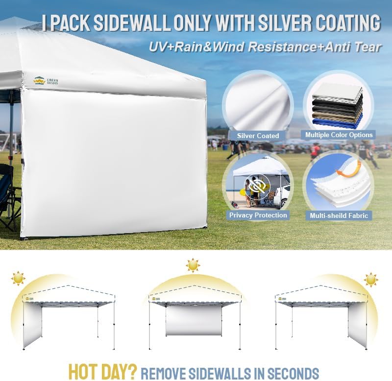 SunWall argenté pour auvent pliant 12x12