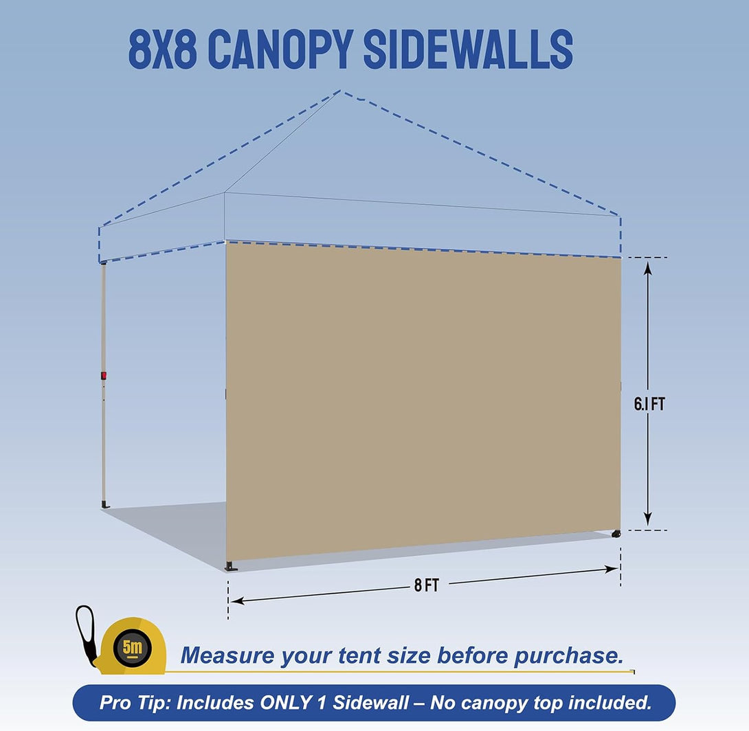 8x8 SunWall Silver Coated for Pop up Canopy