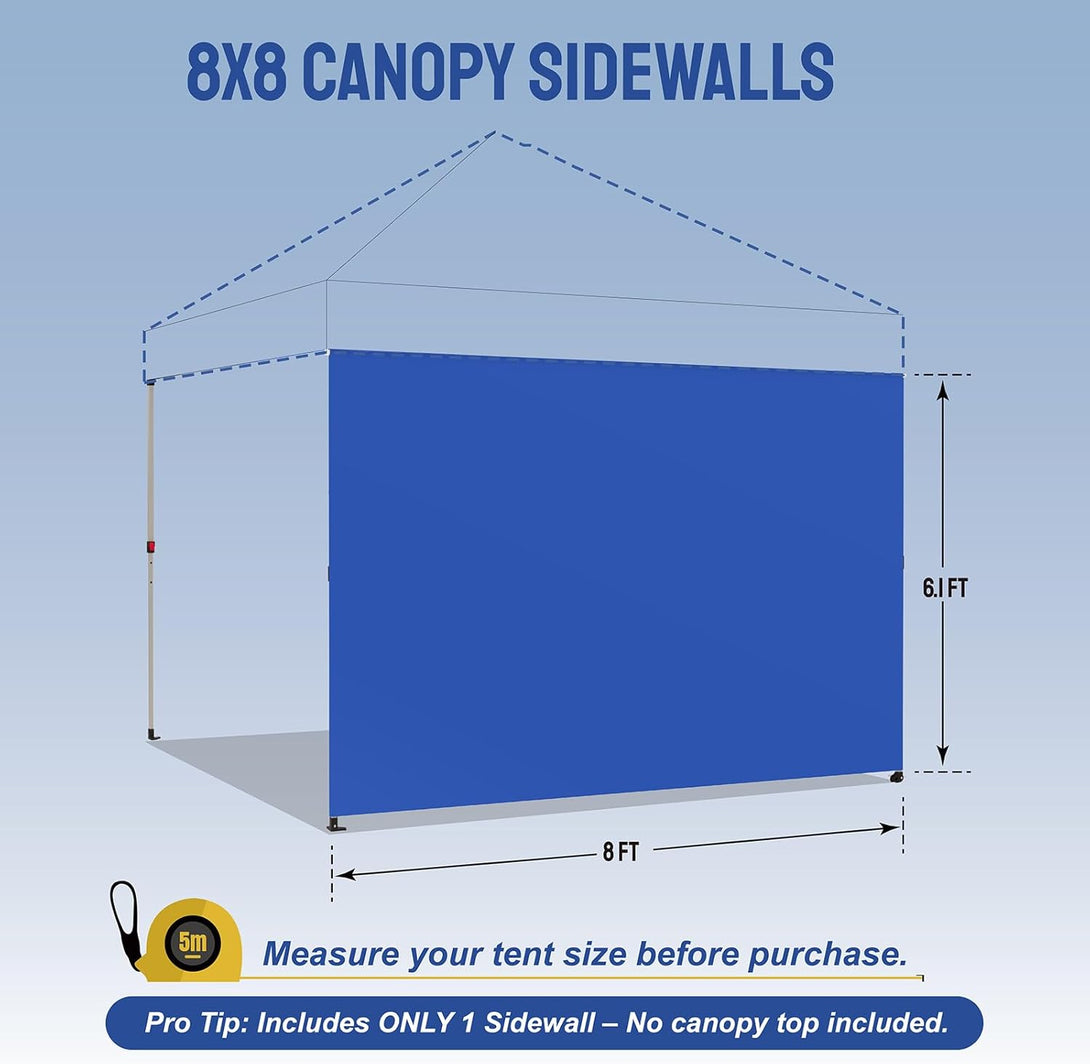 8x8 SunWall Silver Coated for Pop up Canopy
