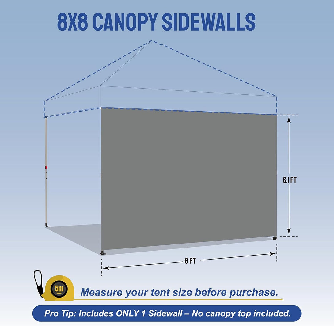8x8 SunWall Silver Coated for Pop up Canopy