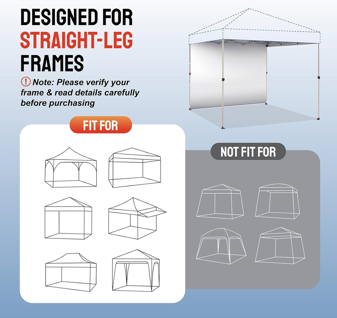 8x8 SunWall Silver Coated for Pop up Canopy