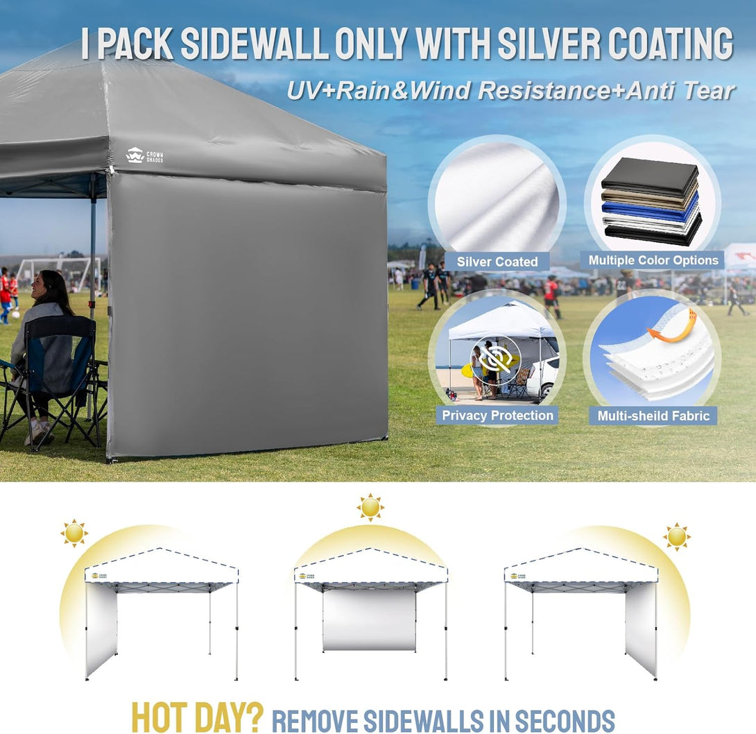 8x8 SunWall Silver Coated for Pop up Canopy