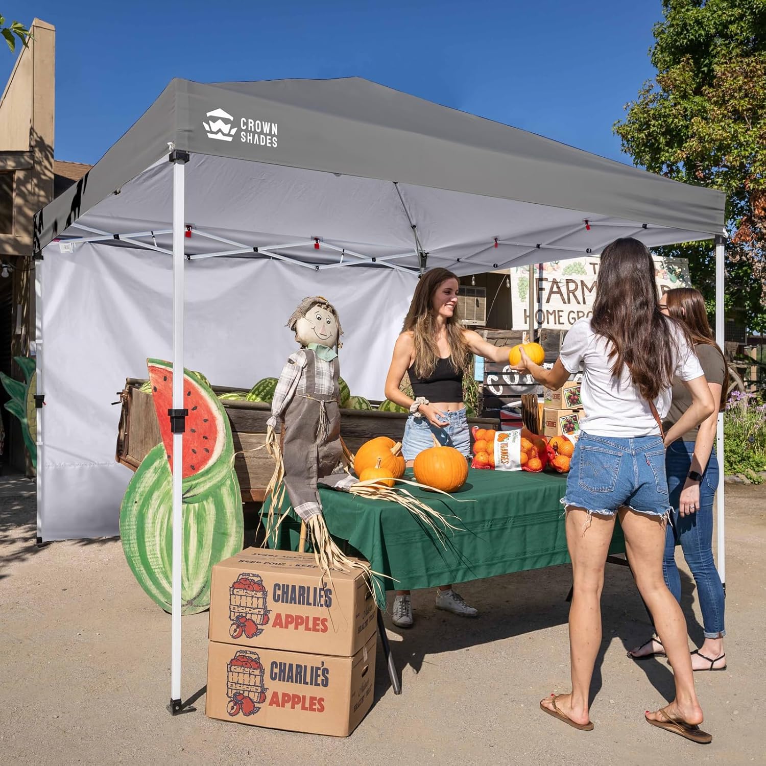 CROWN SHADES SunWall Silver Coated for 8x8 Pop up Canopy – Crown