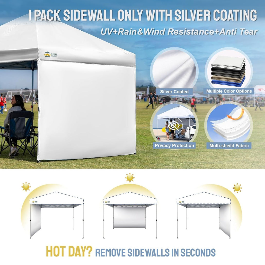 8x8 SunWall Silver Coated for Pop up Canopy