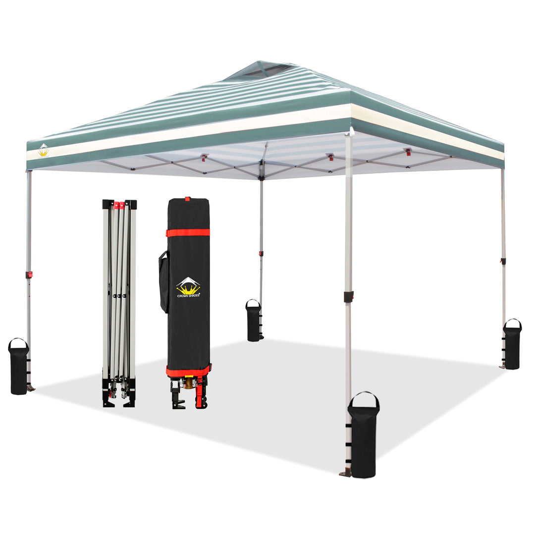 10x10 Pop up Canopy Tent RM100H, Patented One Push Pop Up Tent with Wheeled Carry Bag