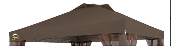 CROWN SHADES 10x10 Gazebo Outdoor Canopy Replacement Canopy Top Cover, Khaki/Brown