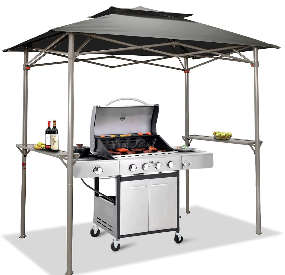 8x5 Grill Gazebo - Two Shelves, Vented Roof, BBQ Shelter - G40B