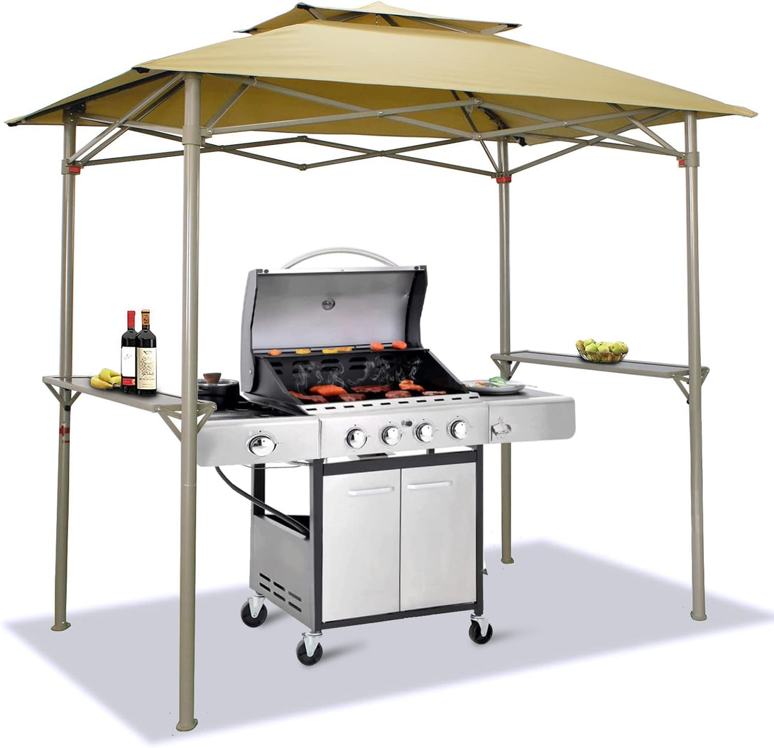 8x5 Grill Gazebo - Two Shelves, Vented Roof, BBQ Shelter - G40B