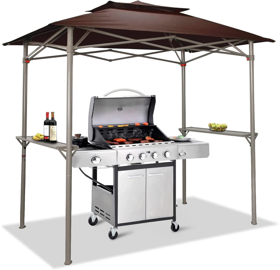 8x5 Grill Gazebo - Two Shelves, Vented Roof, BBQ Shelter - G40B