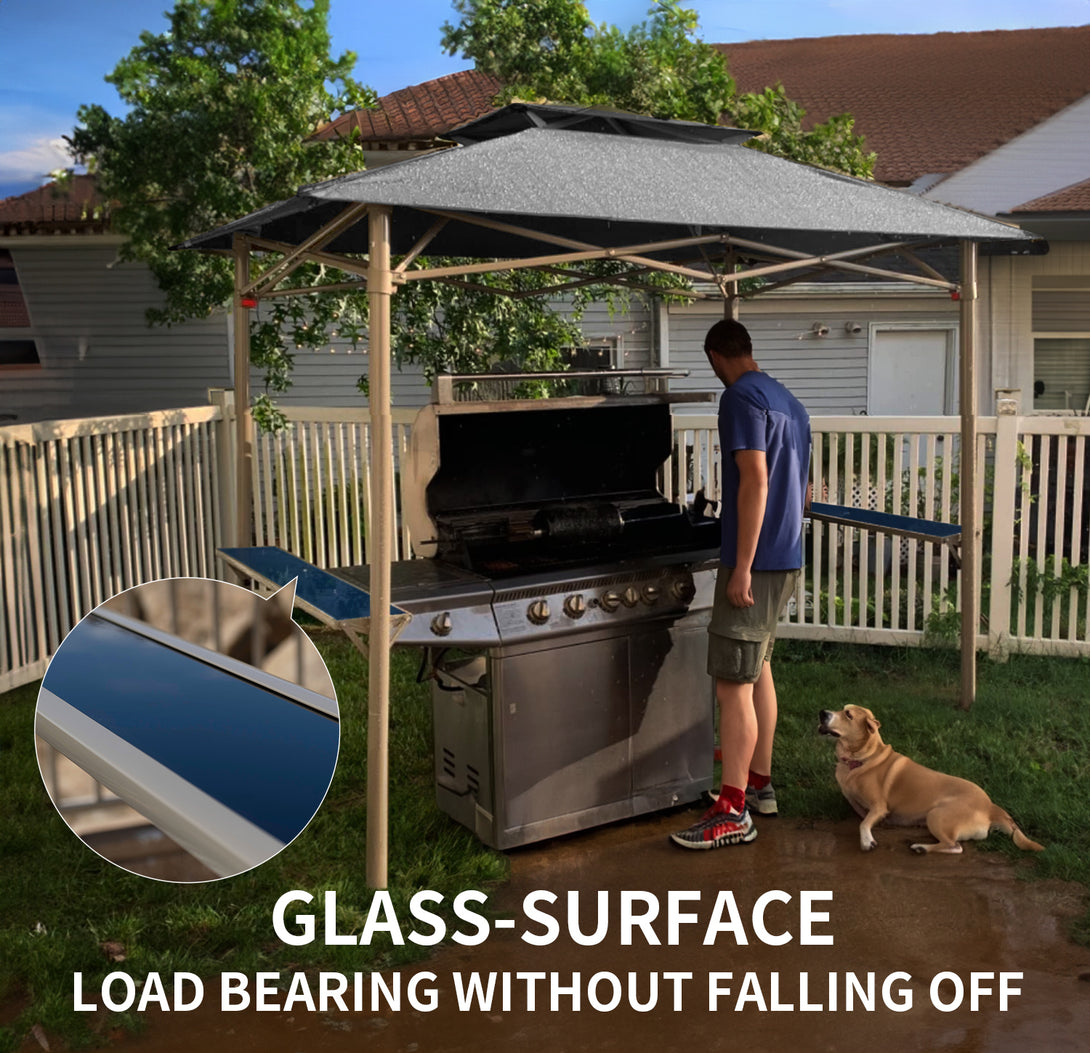 8x5 Grill Gazebo - Two Shelves, Vented Roof, BBQ Shelter - G40B