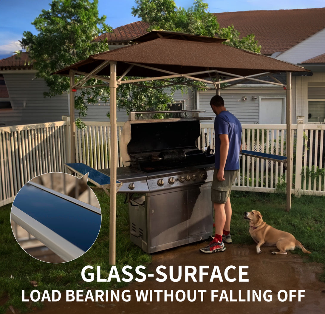 8x5 Grill Gazebo - Two Shelves, Vented Roof, BBQ Shelter - G40B