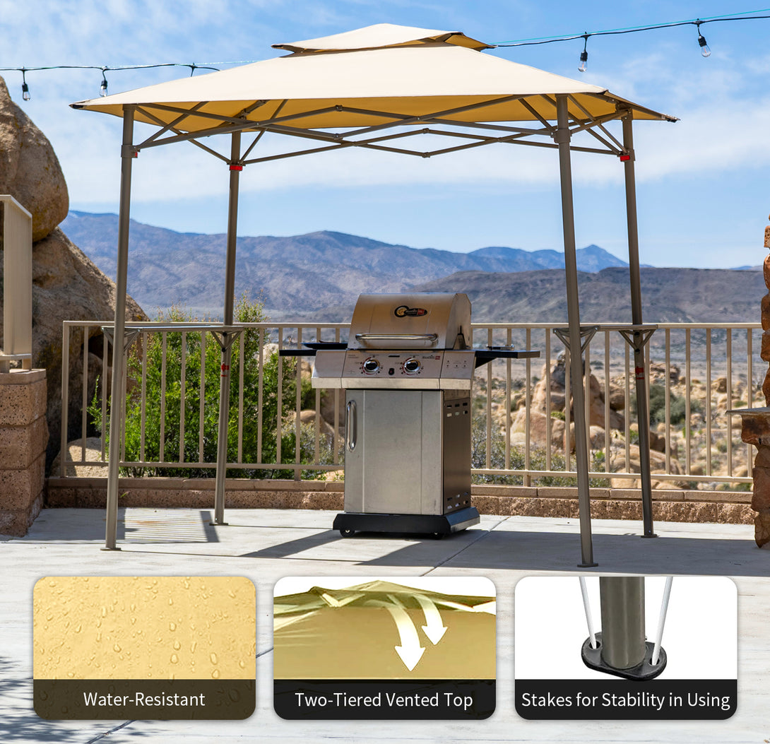 8x5 Grill Gazebo - Two Shelves, Vented Roof, BBQ Shelter - G40B