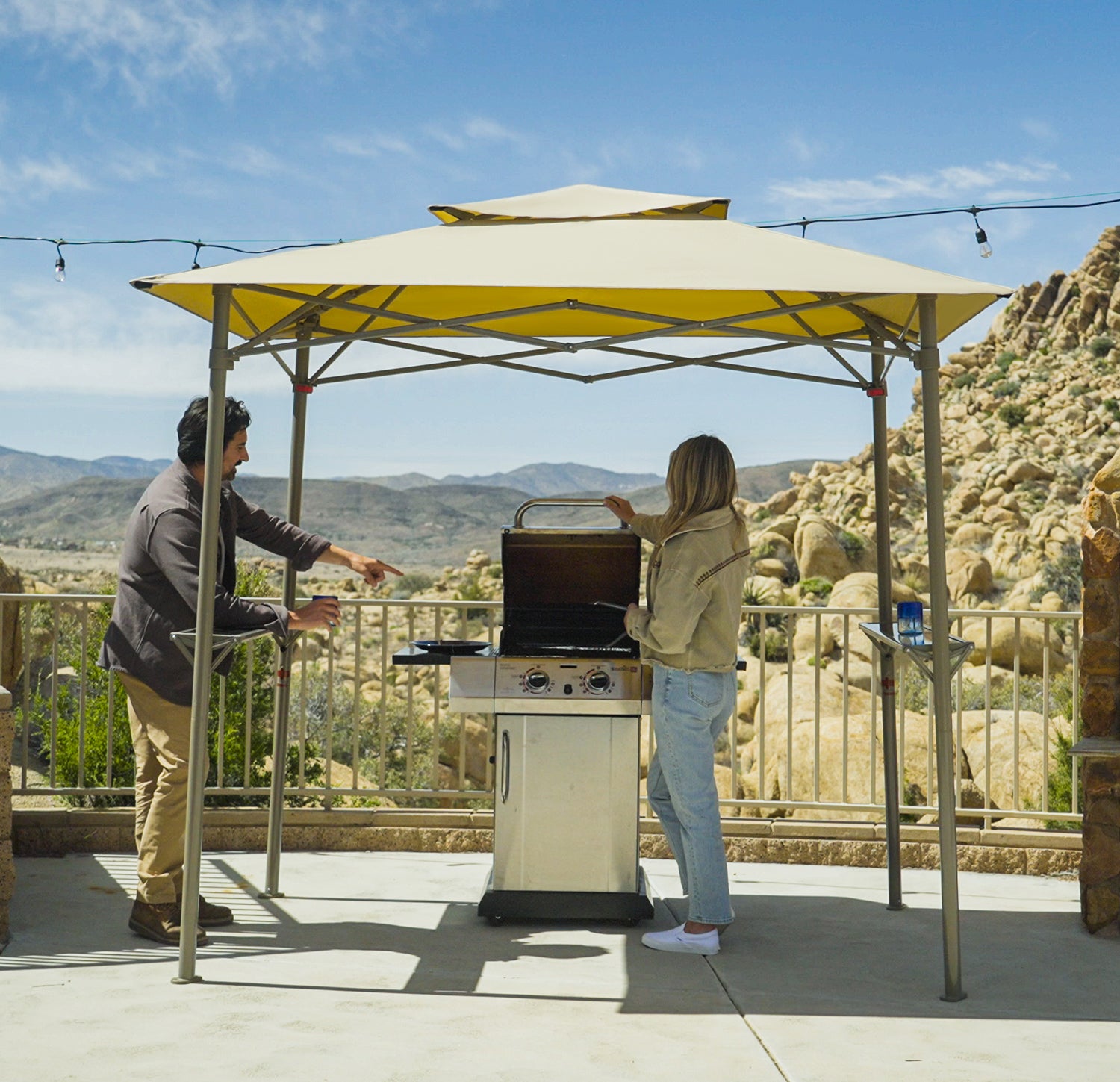Crown Shades 8x5 Grill Gazebo - Pop Up BBQ Canopy with Vented Top