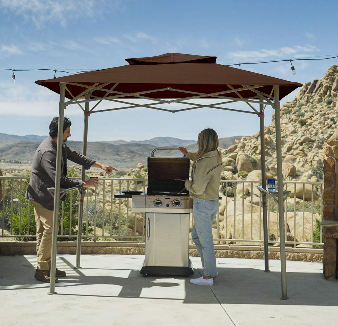 8x5 Grill Gazebo - Two Shelves, Vented Roof, BBQ Shelter - G40B