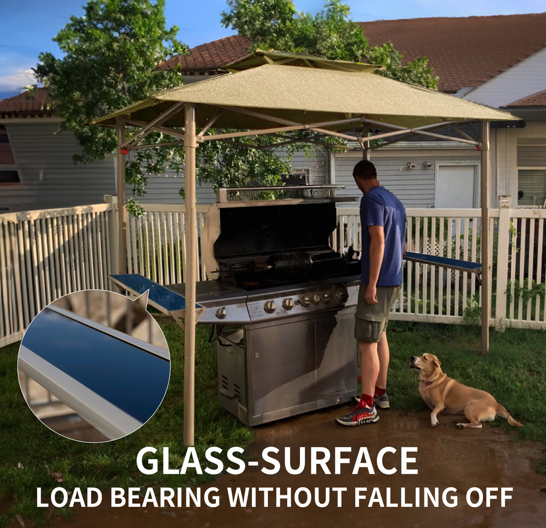 8x5 Grill Gazebo - Two Shelves, Vented Roof, BBQ Shelter - G40B