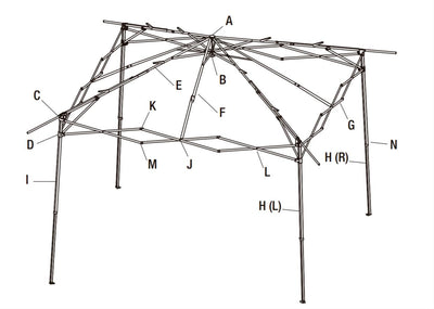 Piezas de repuesto | Toldo 13'x13' | Modelo GA169E