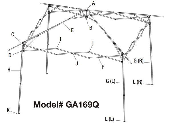Remplacer la pièce pour auvent 13ft. X 13ft. (GA169Q)