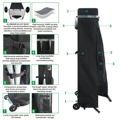 CROWN SHADES [M150SAL-CU] Carpa personalizada 15x10 – Juego completo con estructura y toldo