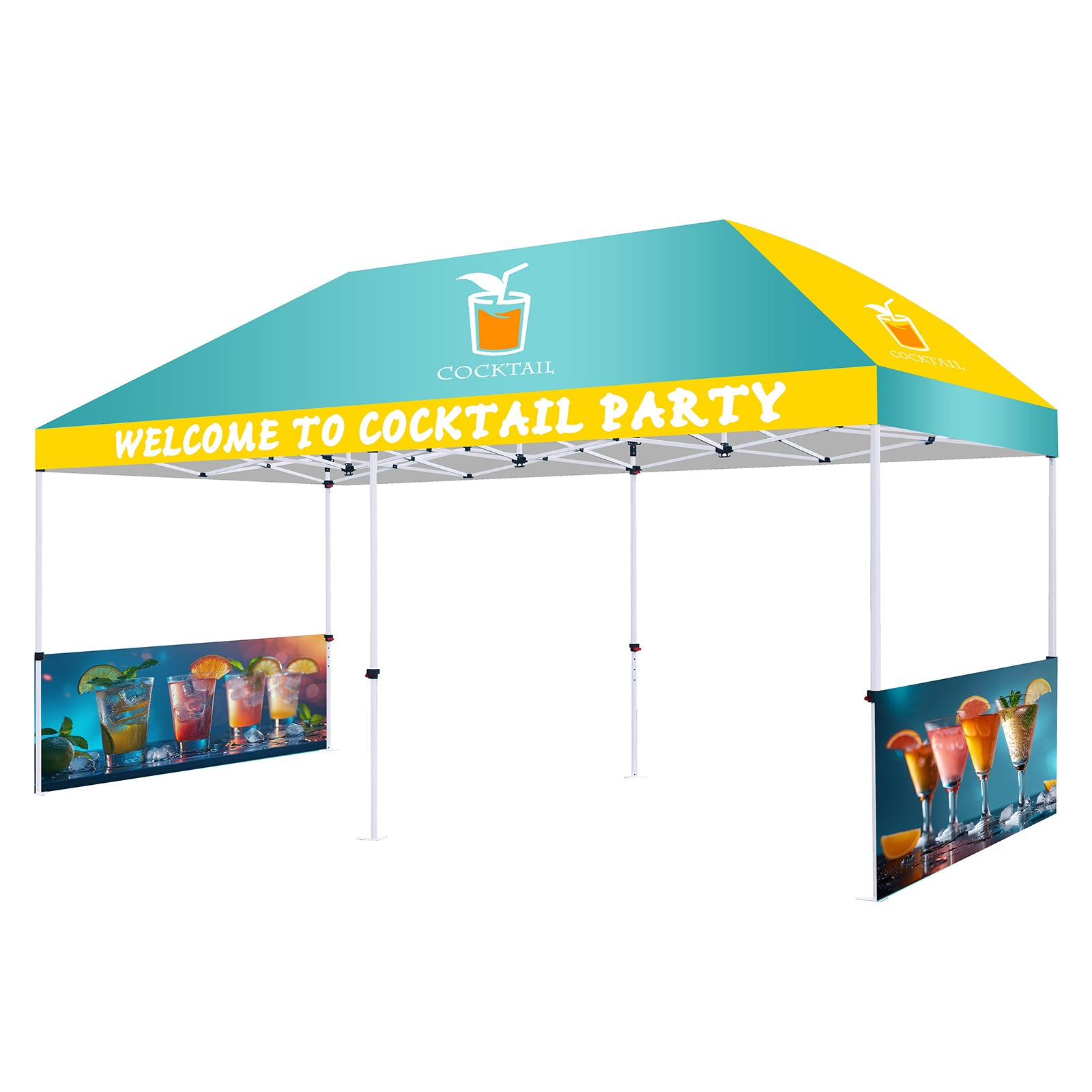 CROWN SHADES [M150SAL-CU] Carpa personalizada 15x10 – Juego completo con estructura y toldo