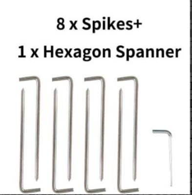 Tool & Anchor Set - Ground Spikes, Guy Ropes, Hexagon Spanner, Canopy Patch