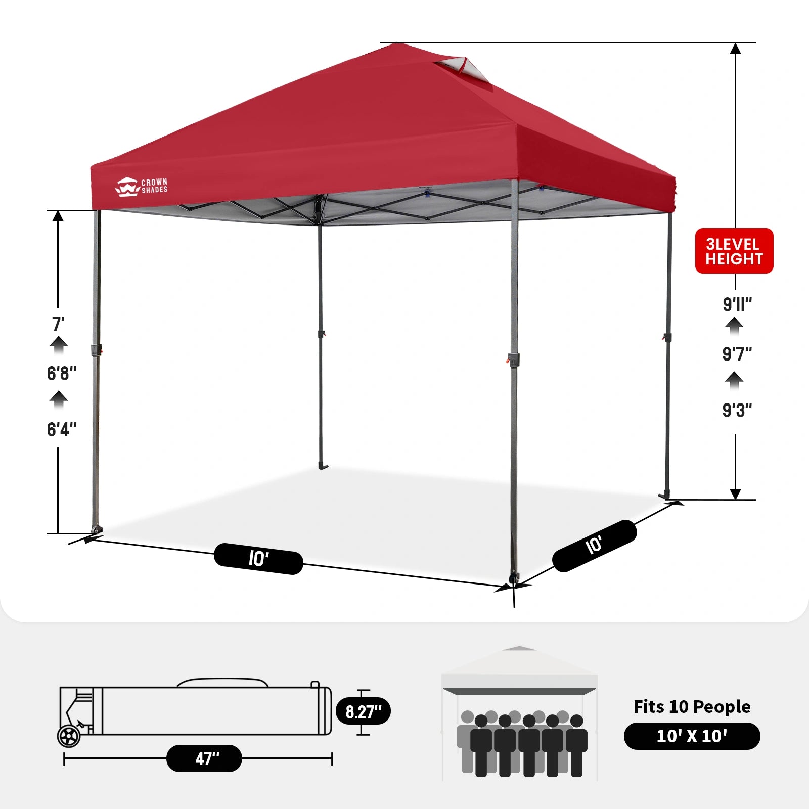 Tonnelle portable Air-Light 10' x 10'