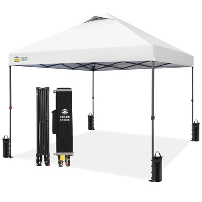 outdoor tent Crown Shades 10x10 Pop Up Canopy Patented Center Lock One Push Instant Outdoor Canopy Tent White