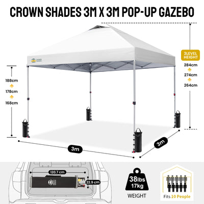 CenterLOK® Tonnelle Pop-Up - Instantané par simple pression