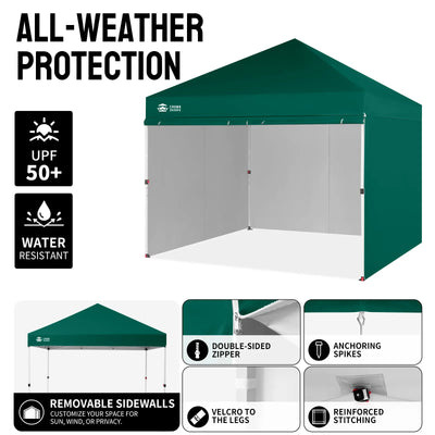 Crown Pro-Duty Carpa 10' x 10' | Suite Empresarial con Pared Completa