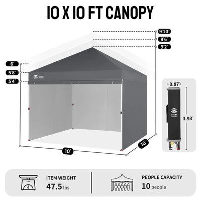 Crown Pro-Duty Carpa 10' x 10' | Suite Empresarial con Pared Completa