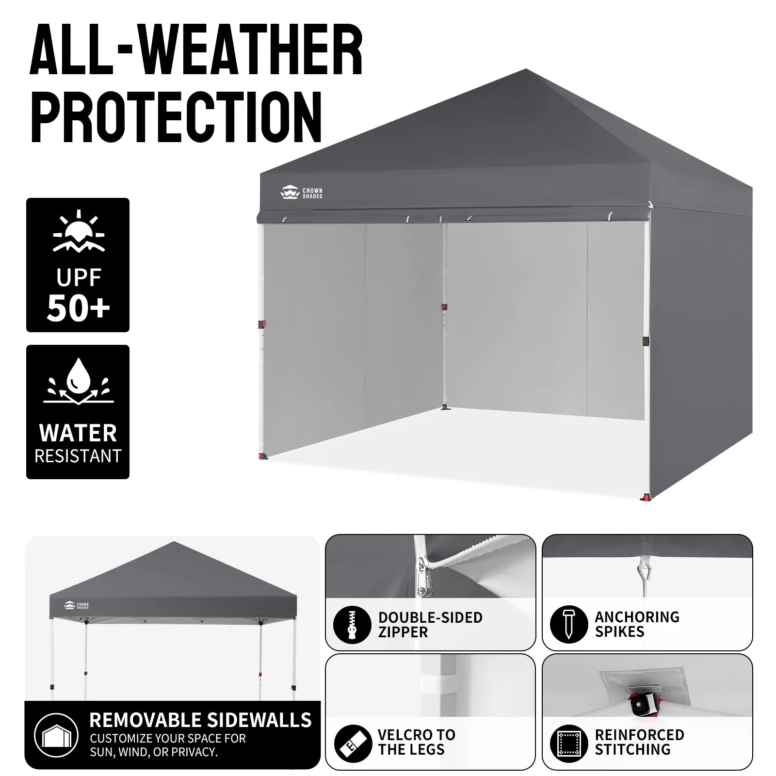 Crown Pro-Duty Carpa 10' x 10' | Suite Empresarial con Pared Completa
