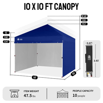 Crown Pro-Duty Carpa 10' x 10' | Suite Empresarial con Pared Completa